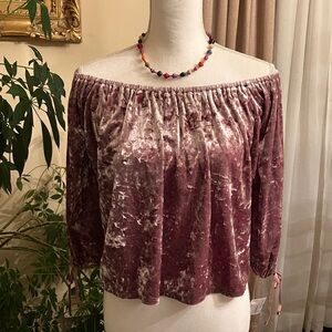 Brushed Velvet baby doll top 3/4 sleeves from American Eagle size XS